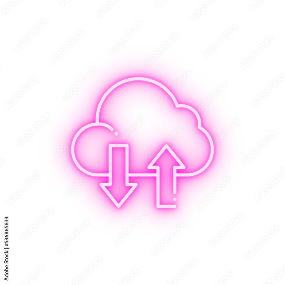 synchronization internet technology neon icon synchronization internet technology neon icon
