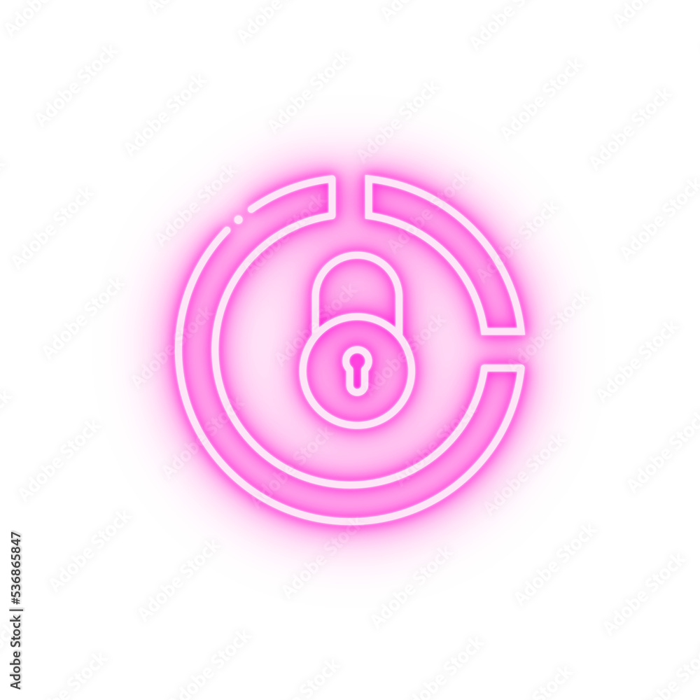 padlock internet technology neon icon padlock internet technology neon icon
