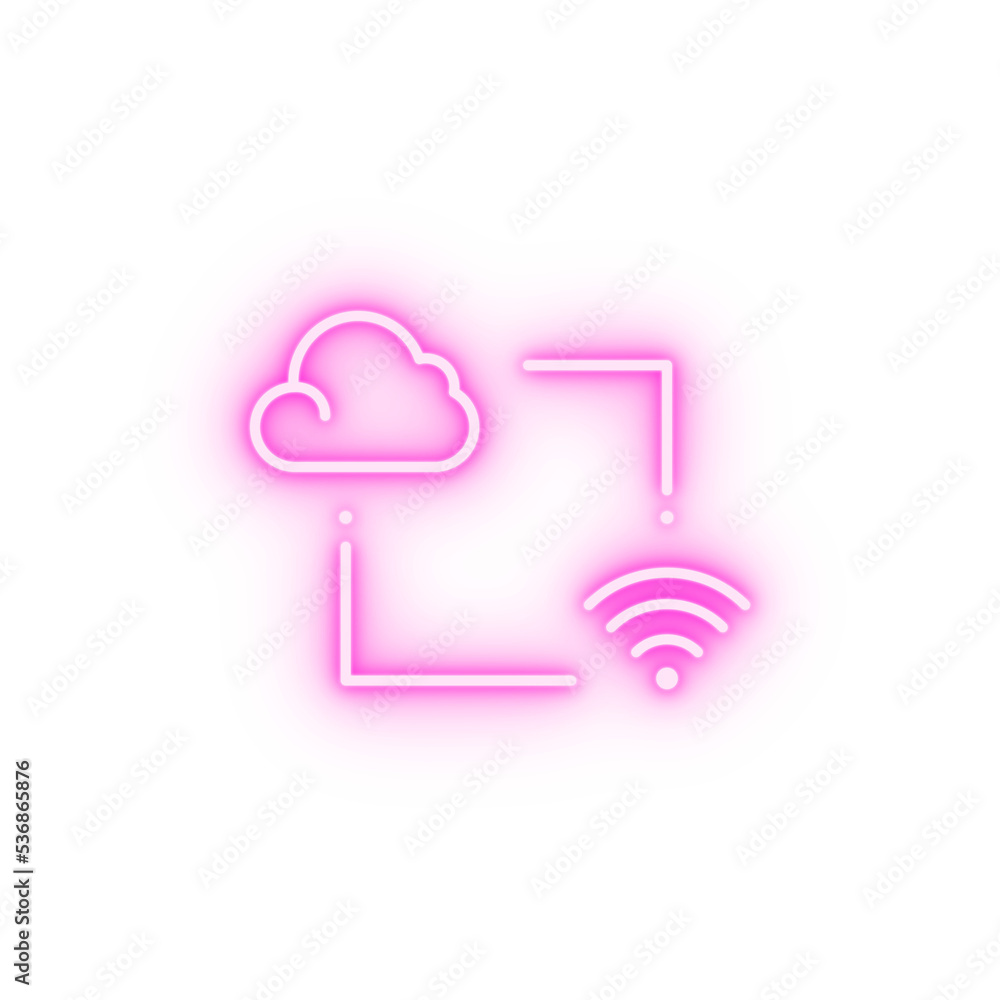 cloud internet technology neon icon cloud internet technology neon icon