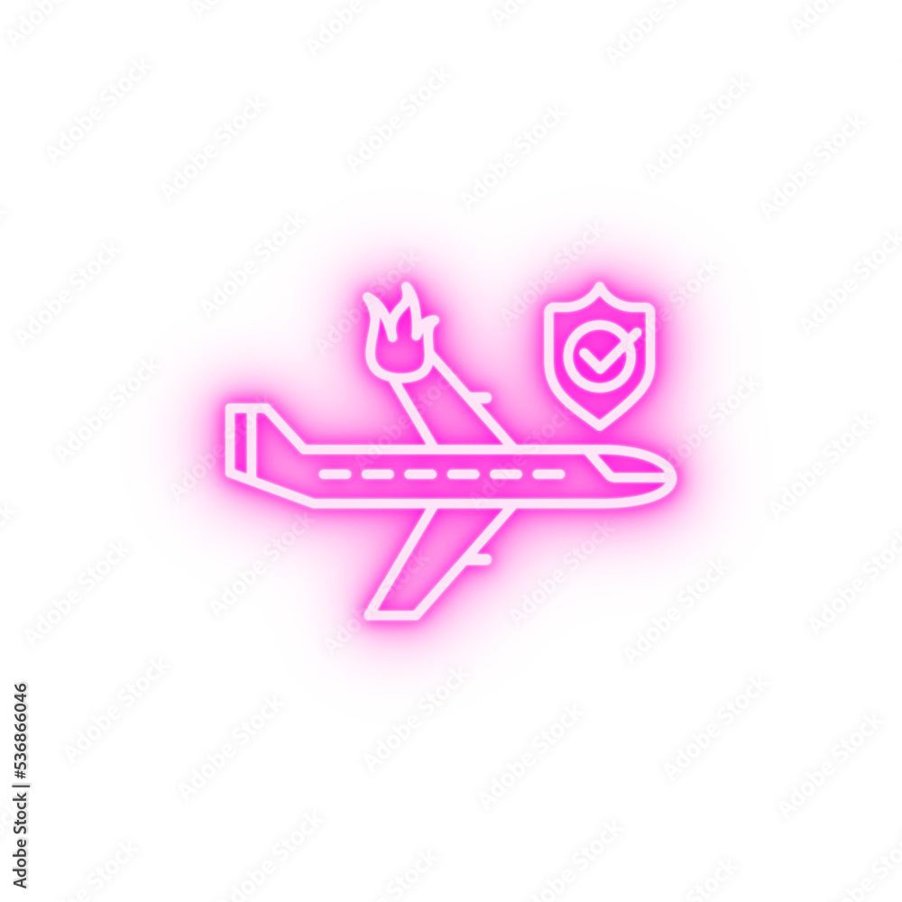 insurance accident insurance air shield neon icon insurance accident insurance air shield neon icon