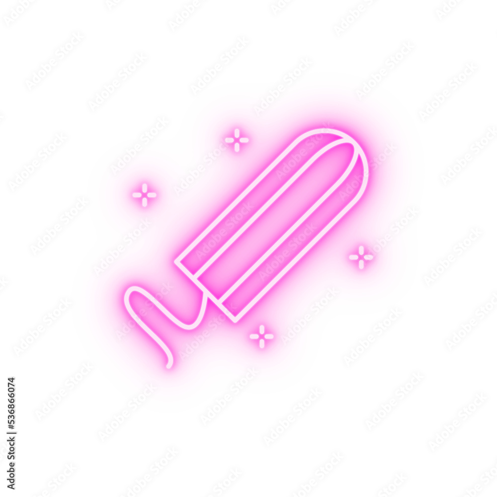Tampon hygiene neon icon Tampon hygiene neon icon