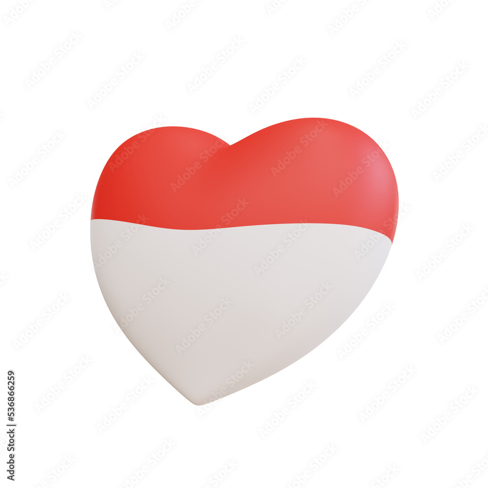 3d rendering balloon love the national flag of Indonesia 3d rendering balloon love the national flag of Indonesia