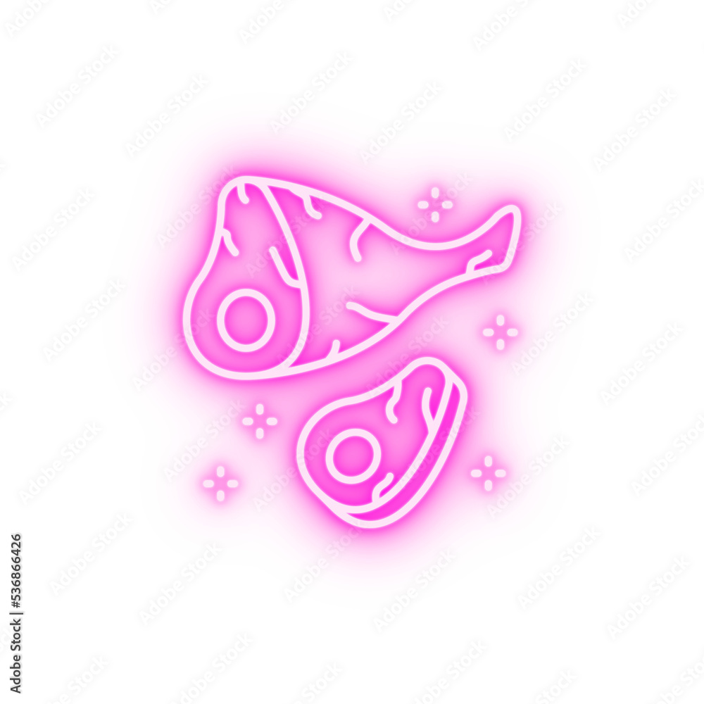 Ham leg pie neon icon Ham leg pie neon icon