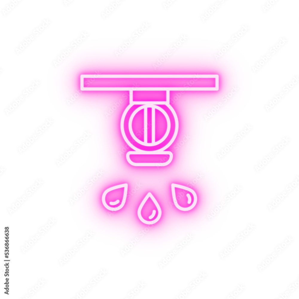 Fire water system neon icon Fire water system neon icon