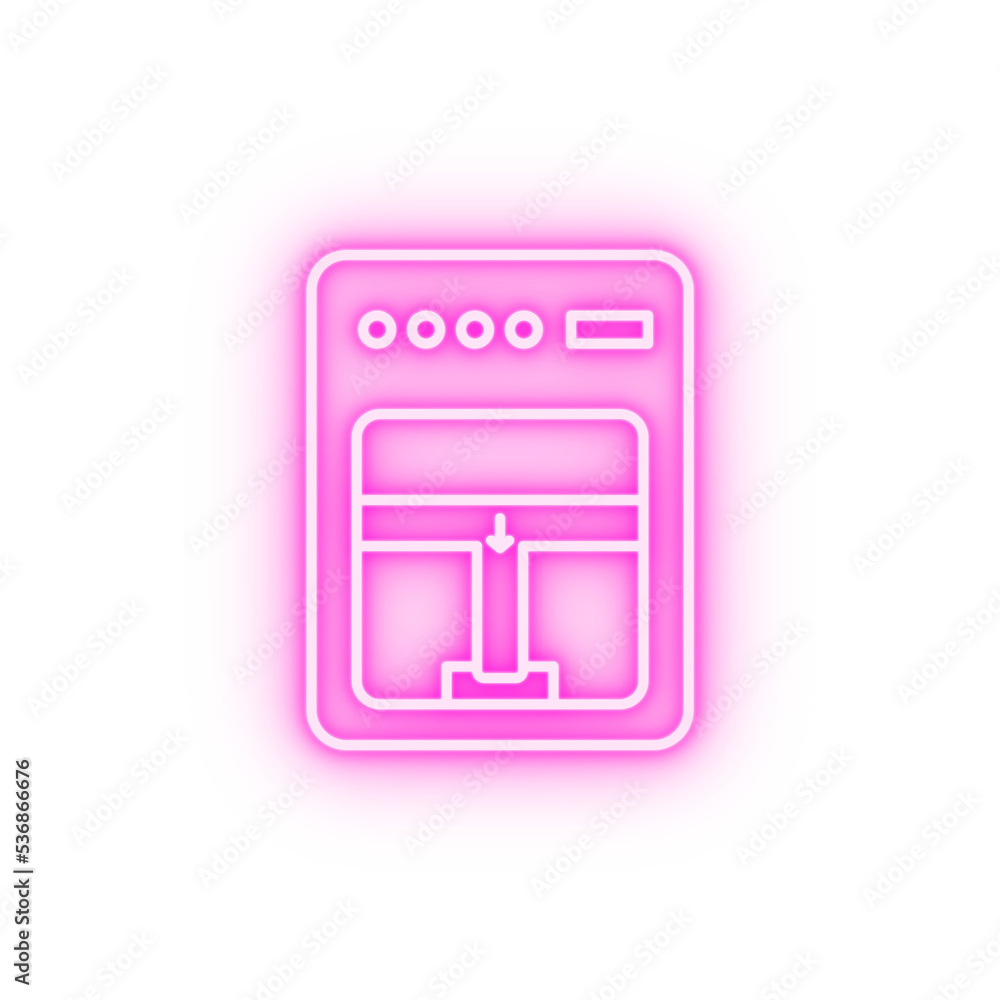 Fire alarm firefighter neon icon Fire alarm firefighter neon icon
