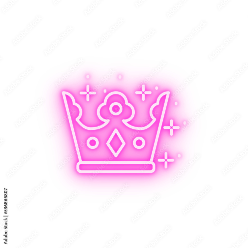 Fame crown neon icon Fame crown neon icon