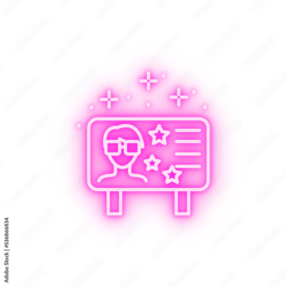 Fame advertising marketing neon icon