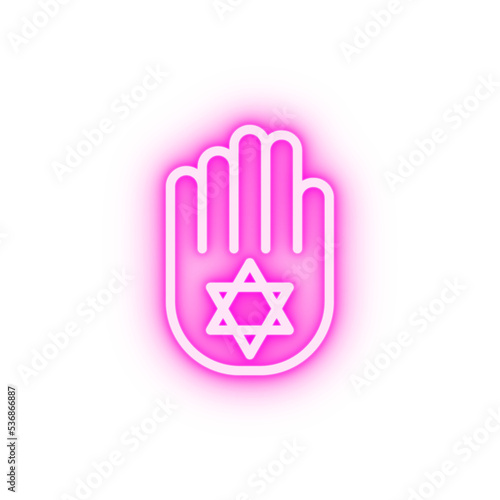 Hand esoteric neon icon