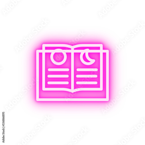 Book astrology neon icon