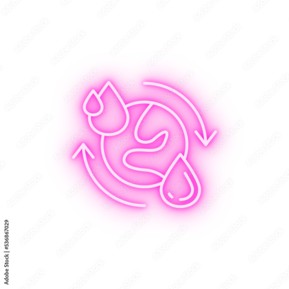 Fototapeta premium Earth arrows drops neon icon