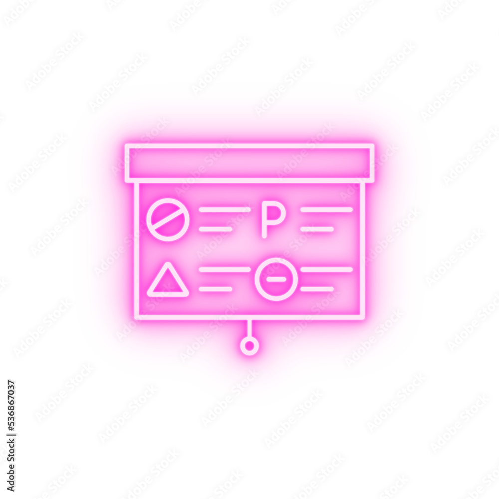 Training sign driver neon icon Training sign driver neon icon