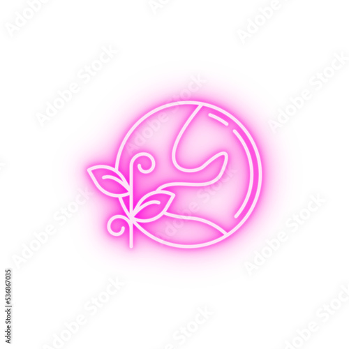 Plant earth neon icon