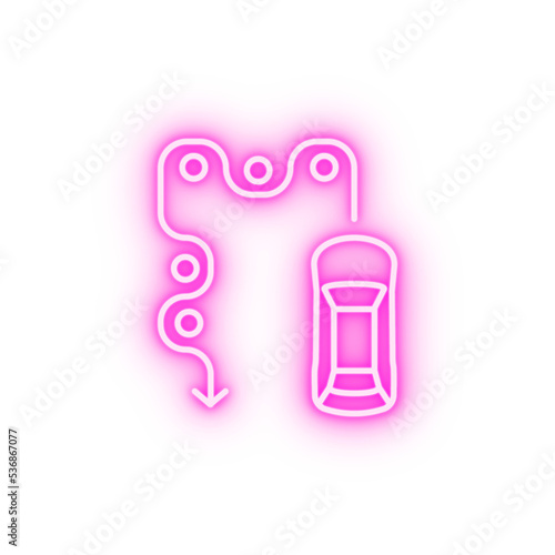 Car driver learning obstacles neon icon © Gunay