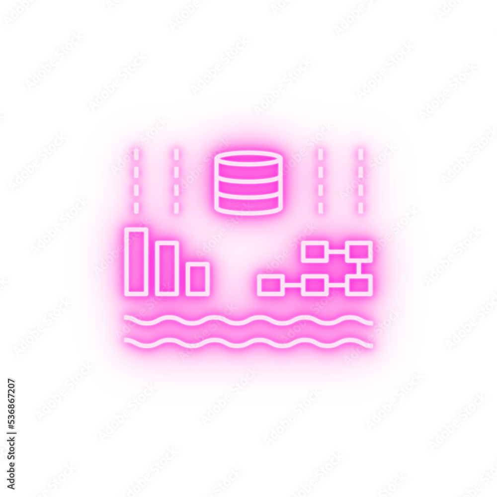 binary data analysis neon icon binary data analysis neon icon