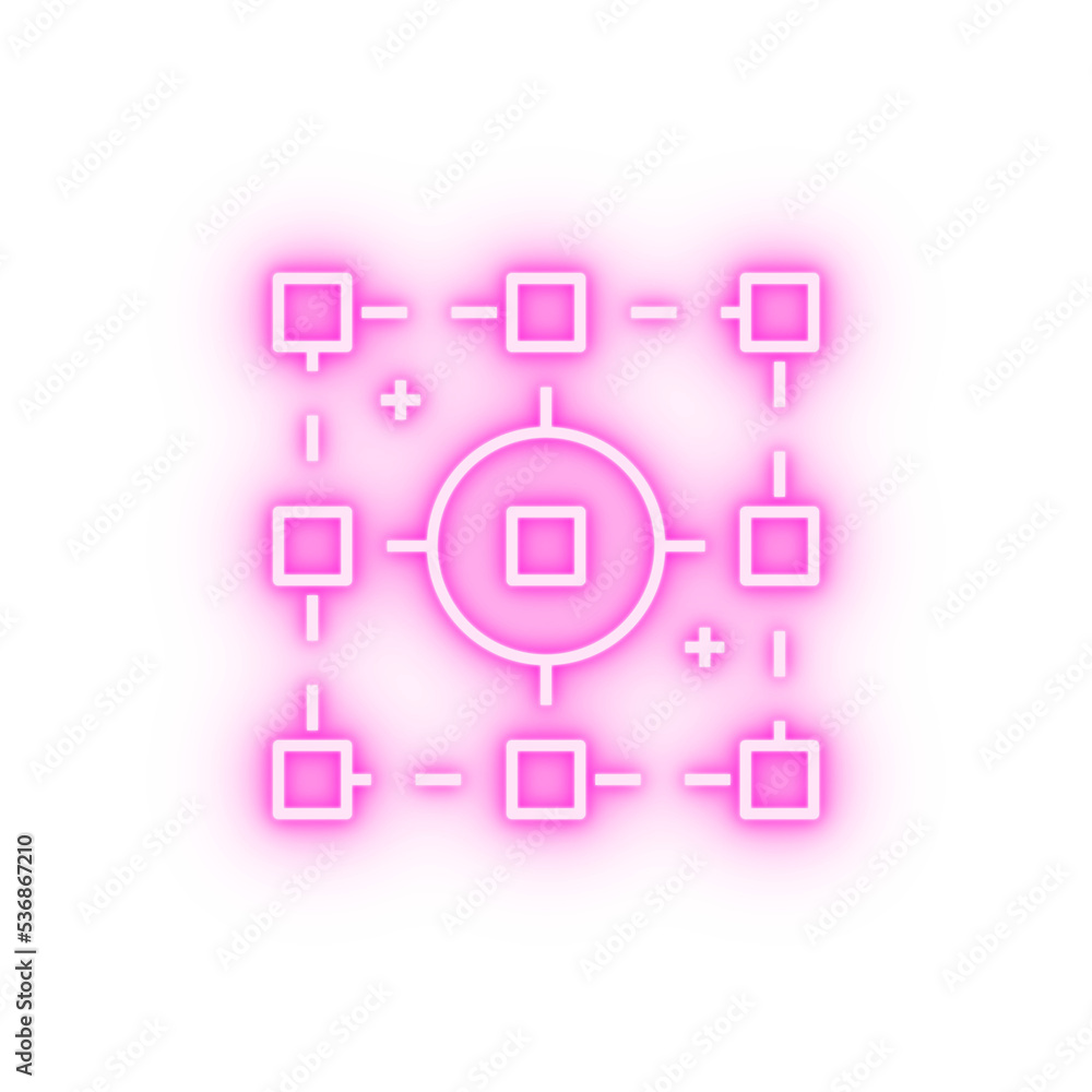 Naklejka premium accuracy big data target neon icon