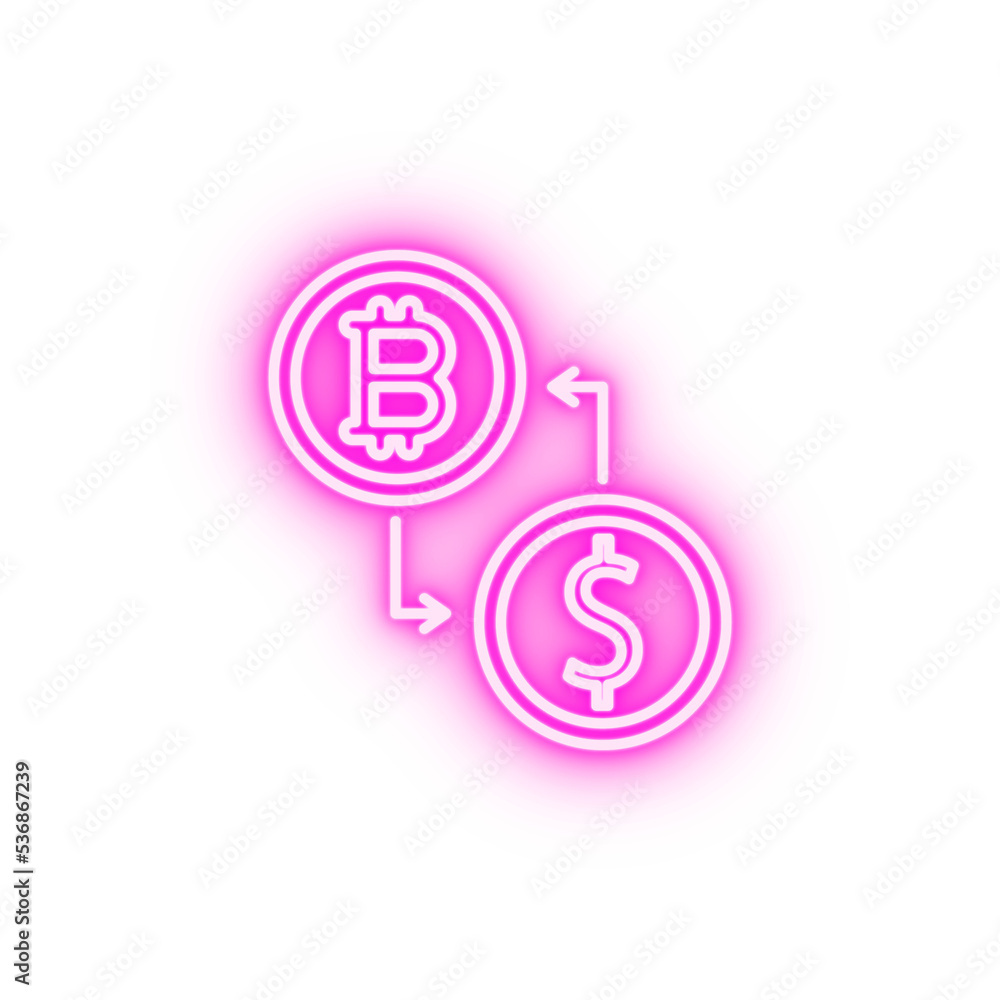 crypto exchange neon icon crypto exchange neon icon