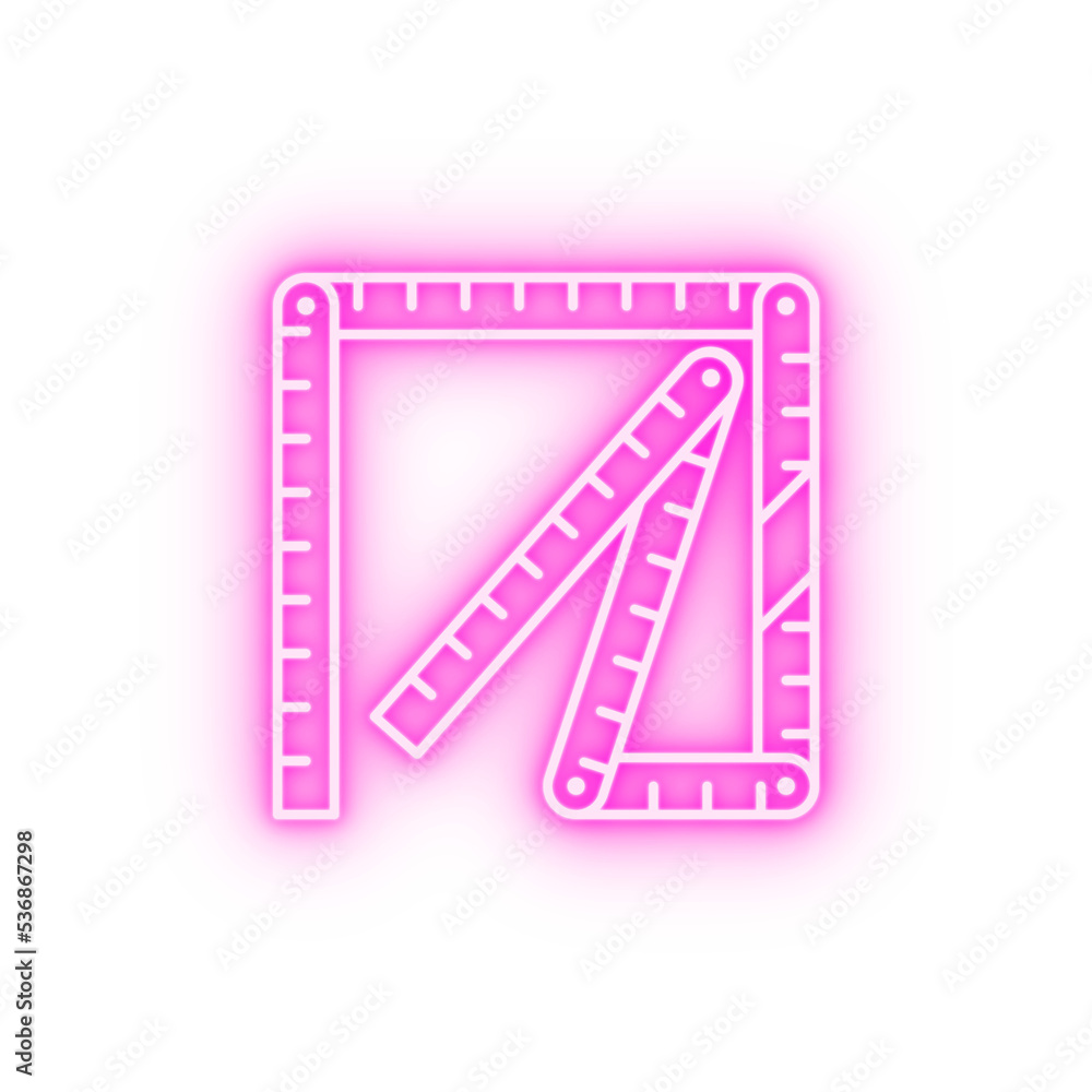 Ruler neon icon Ruler neon icon