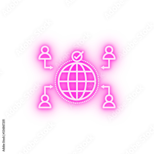 endpoint security network global neon icon