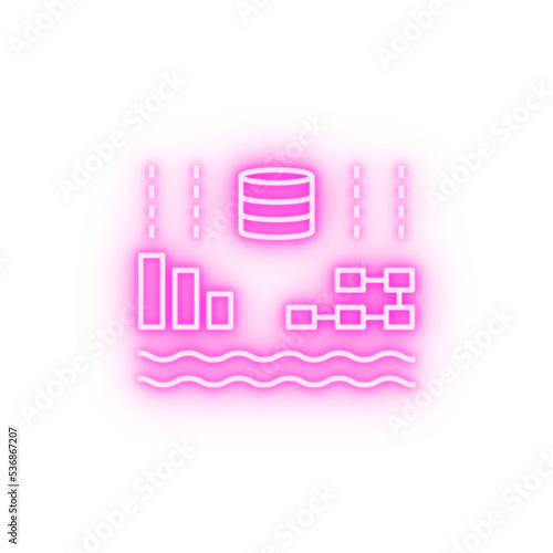 binary data analysis neon icon