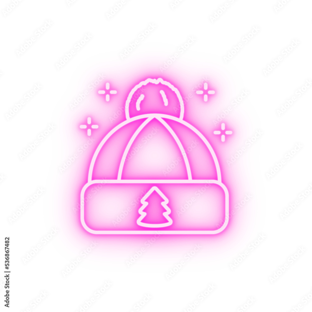 Obraz premium Hat tree neon icon