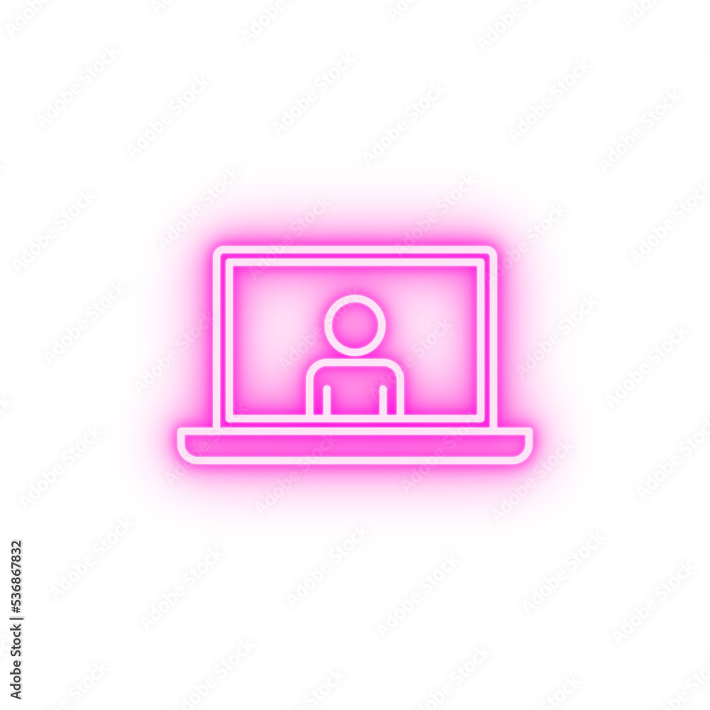 online presentation line neon icon online presentation line neon icon