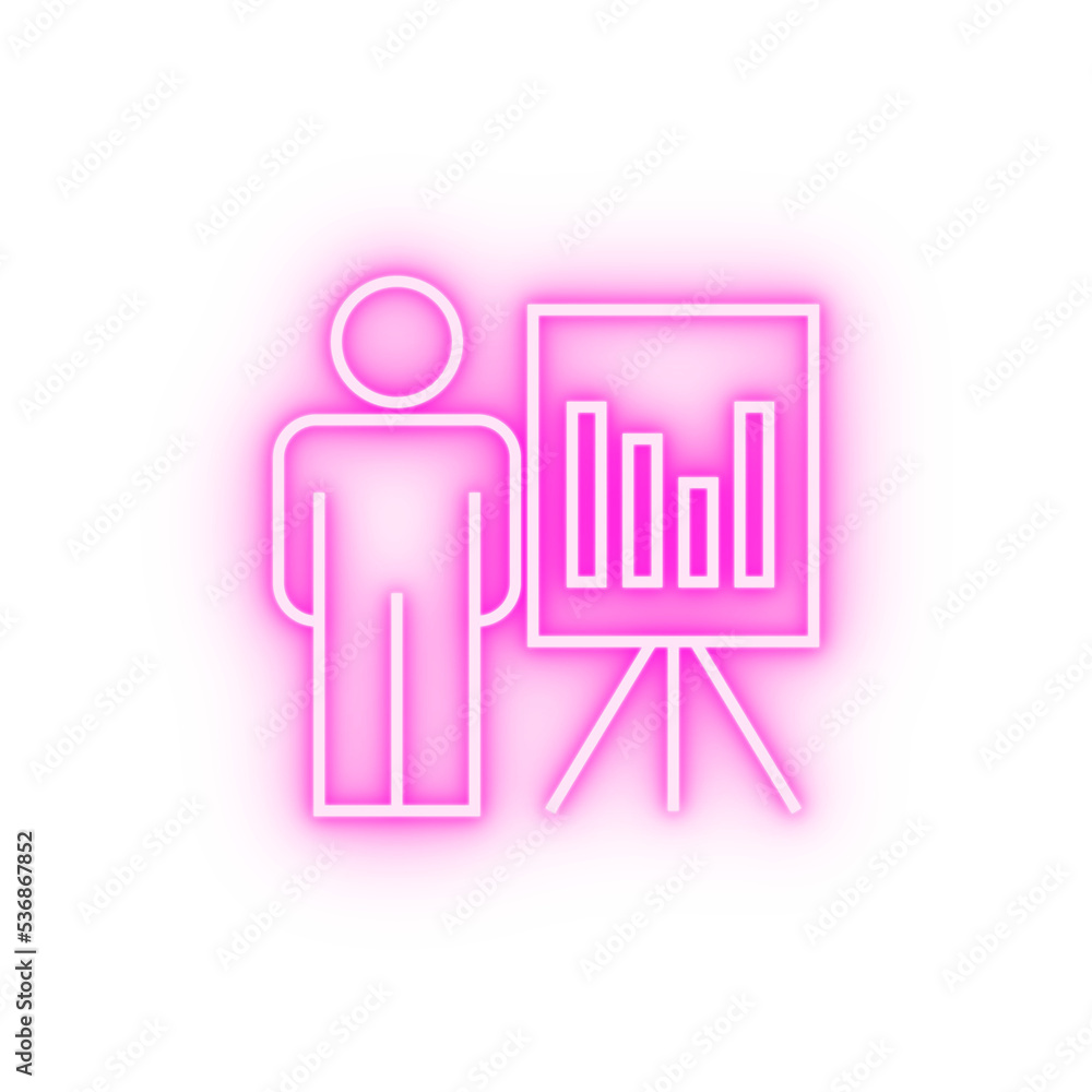 chart presentation line neon icon chart presentation line neon icon