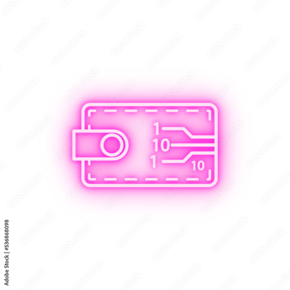 blockchain wallet crypto neon icon blockchain wallet crypto neon icon