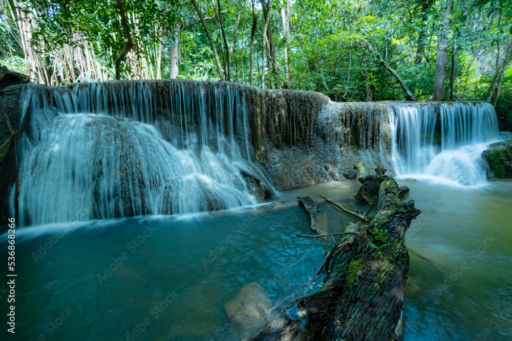 The beautiful waterfall in the national park of Thailand.