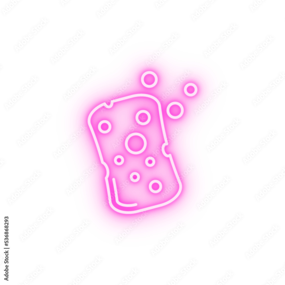 Sponge bubbles neon icon