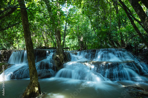 The beautiful waterfall in the national park of Thailand. © Sarin