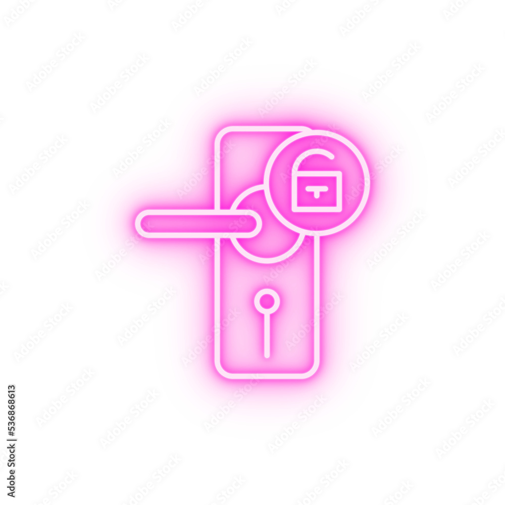 open door sign neon icon