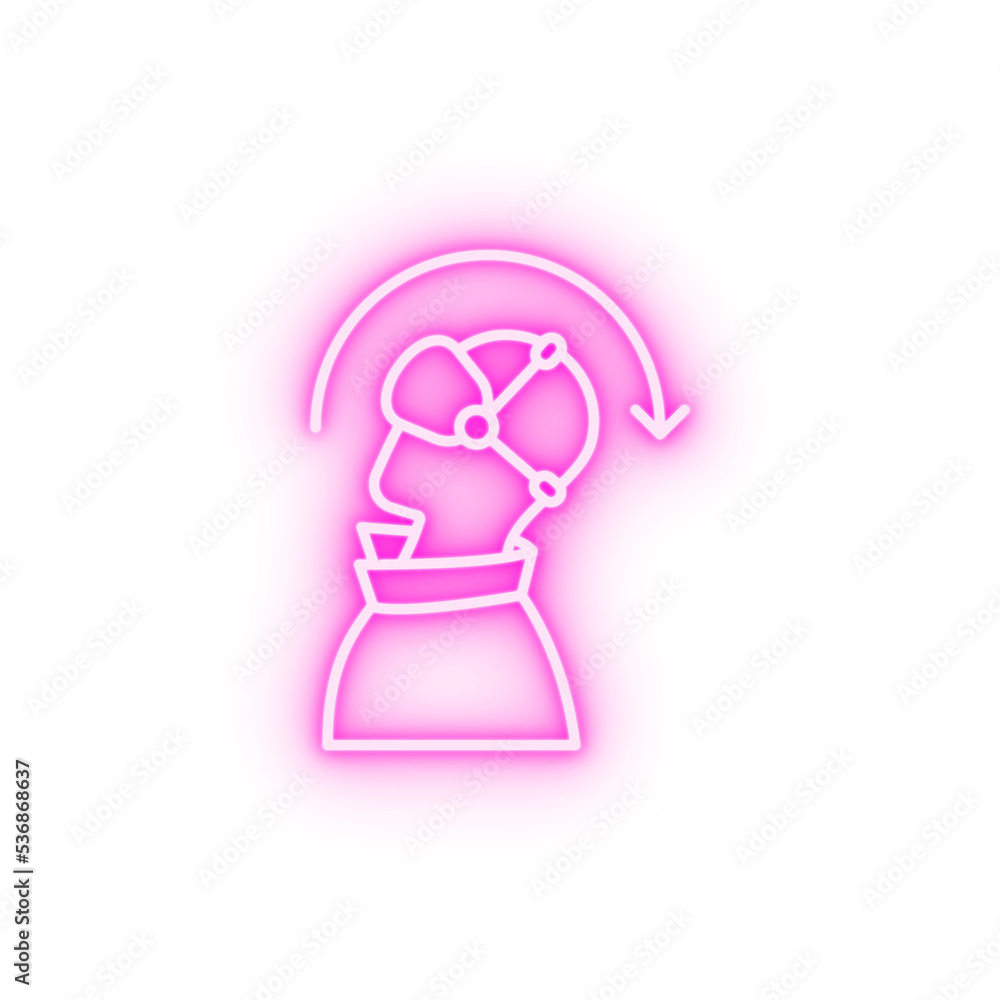 Augmented reality vr man incline neon icon Augmented reality vr man incline neon icon