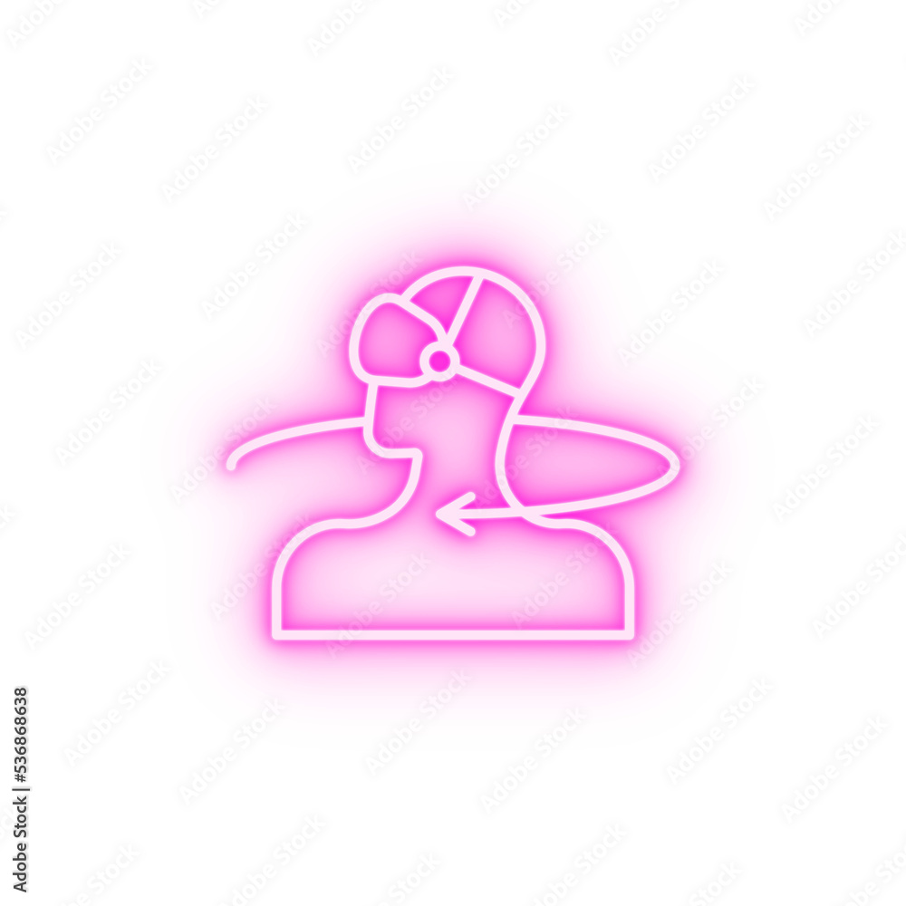 Augmented reality vr man rotation neon icon Augmented reality vr man rotation neon icon
