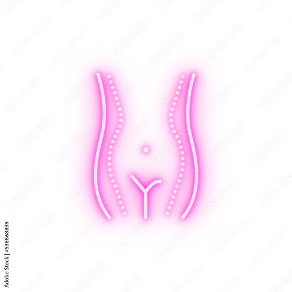 Abdominoplasty woman neon icon Abdominoplasty woman neon icon