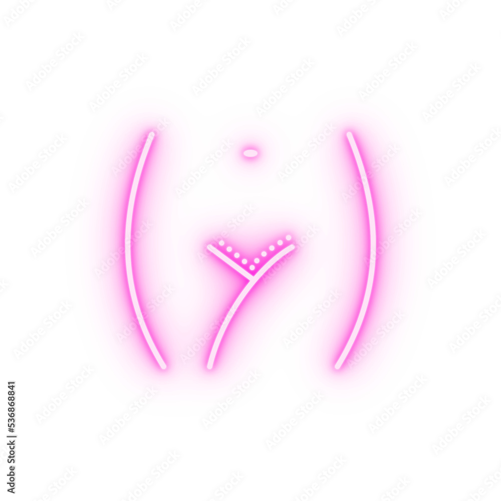 Abdominoplasty woman neon icon