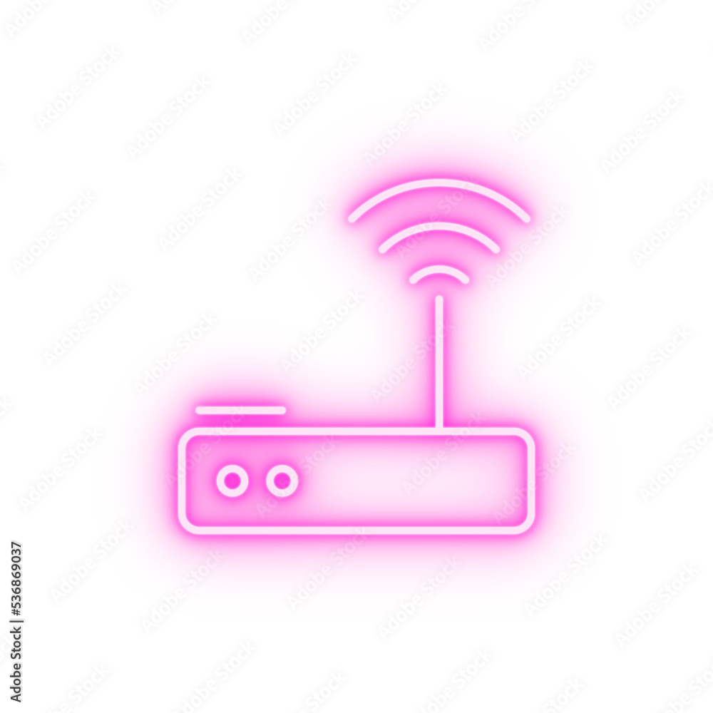 Router networking neon icon Router networking neon icon
