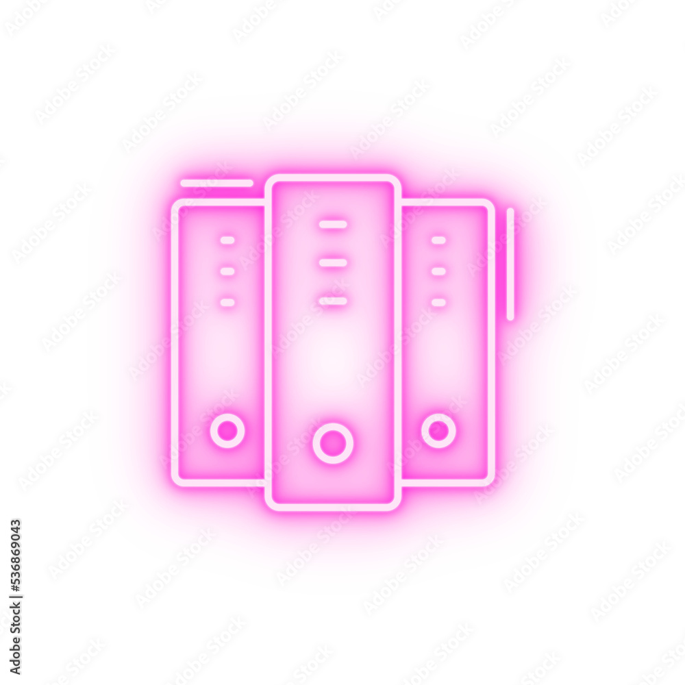 Computer networking neon icon Computer networking neon icon