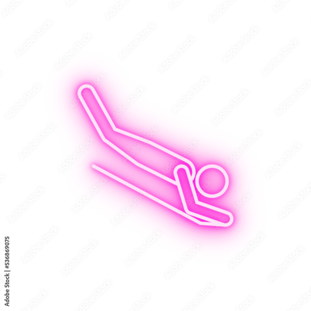sledding sign neon icon sledding sign neon icon