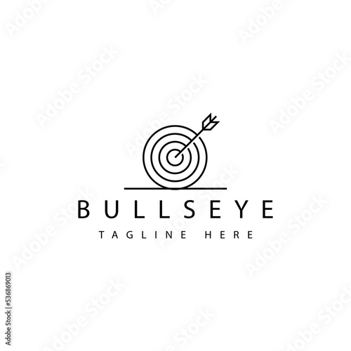 bullseye with dart logo design. target logo concept