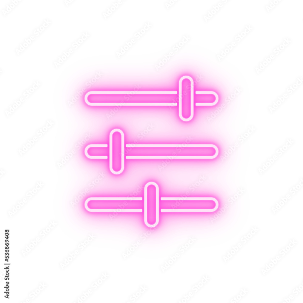 Settings sign neon icon Settings sign neon icon