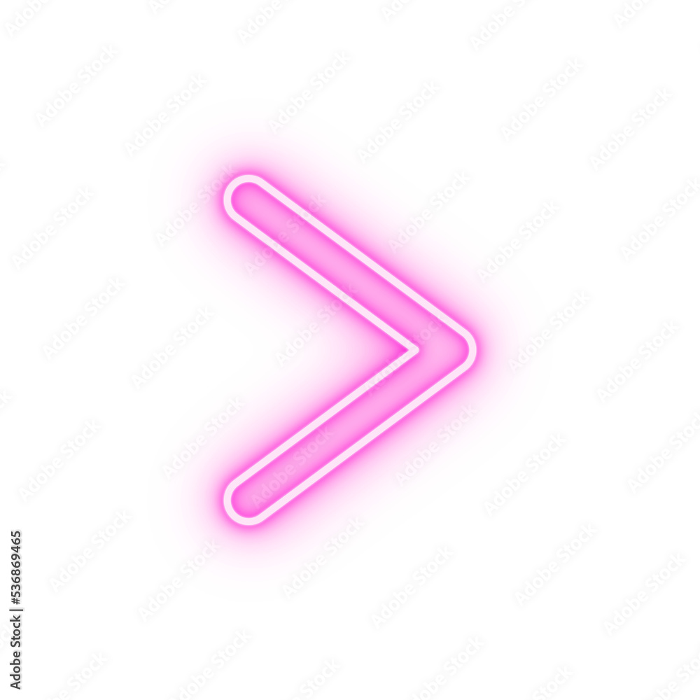 Right sign neon icon Right sign neon icon