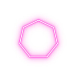 Geometric shapes heptagon neon icon