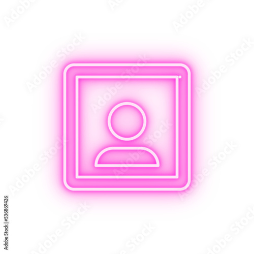 Portrait sign neon icon