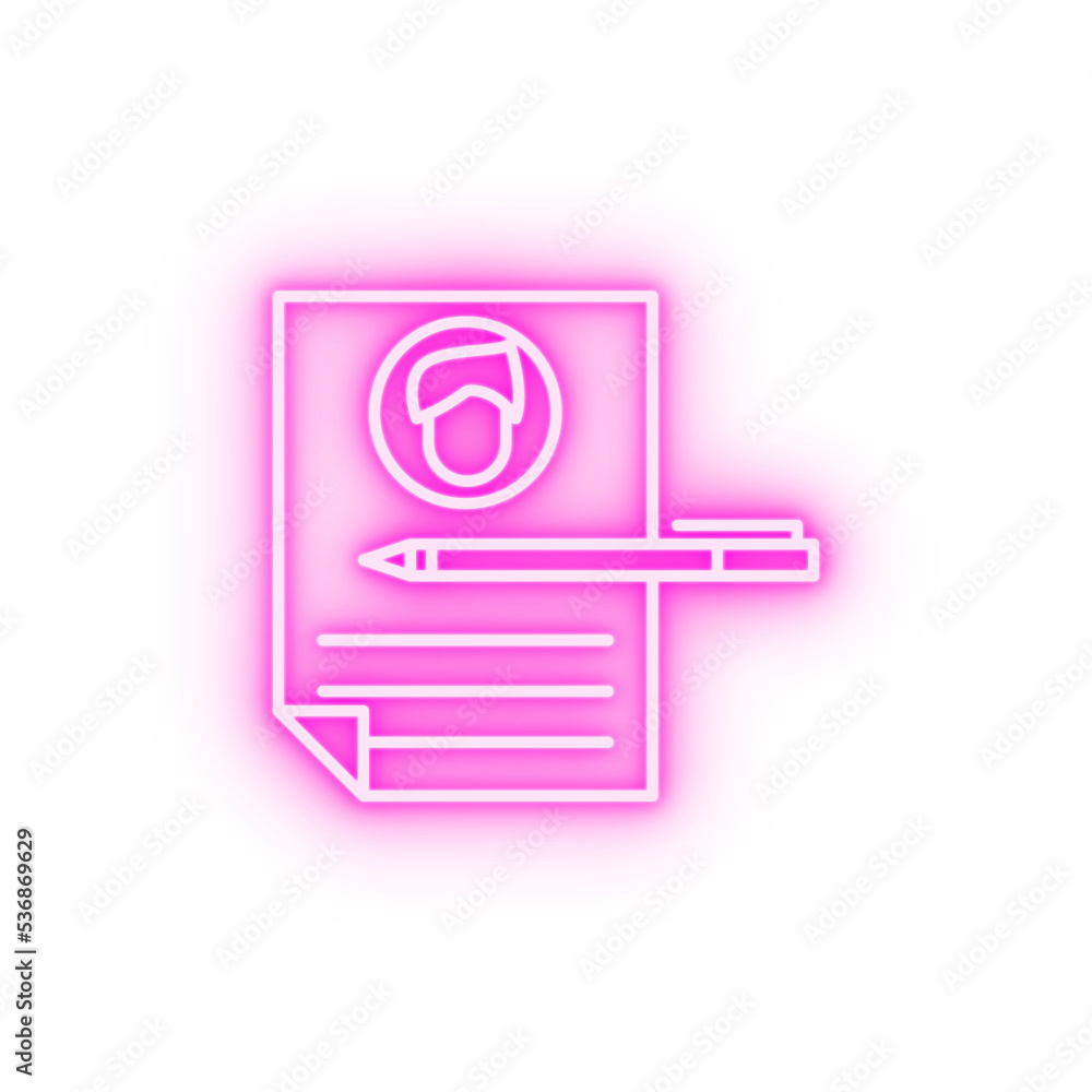 career cv employee job resume neon icon career cv employee job resume neon icon