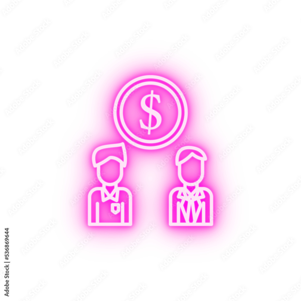 funds investment team teamwork neon icon funds investment team teamwork neon icon