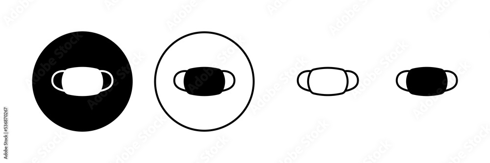 Mask icon vector. Medical mask sign and symbol. Man face with mask icon. Safety breathing mask Mask icon vector. Medical mask sign and symbol. Man face with mask icon. Safety breathing mask