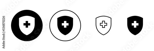 Health insurance icon vector. Insurance health document sign and symbol