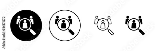 Hiring icon vector. Search job vacancy sign and symbol. Human resources concept. Recruitment