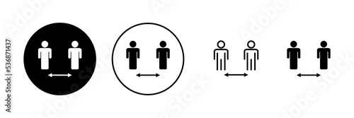 Social distance icon vector. social distancing sign and symbol. self quarantine sign