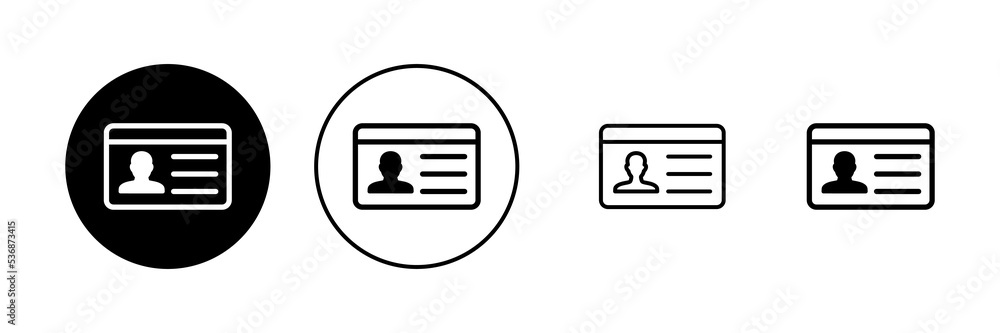 License icon vector. ID card icon. driver license, staff identification card License icon vector. ID card icon. driver license, staff identification card